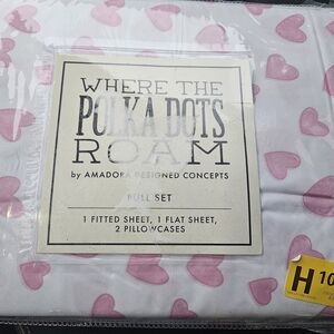 Where The Polka Dots Roam Pink Heart Sheet Set